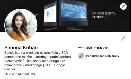 sociálna sieť LinkedIn a profil Simona Kubán